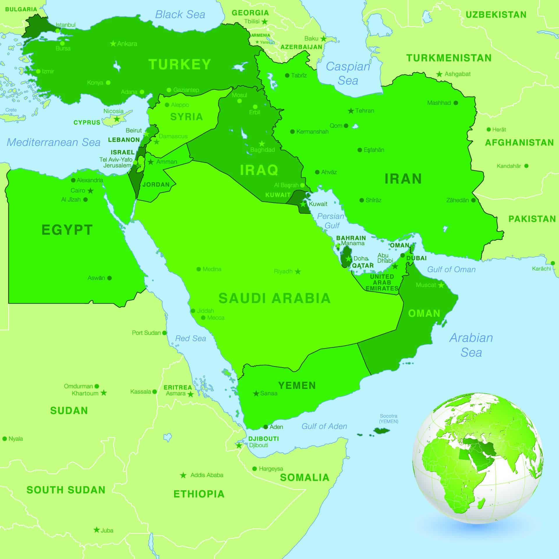 map middle east